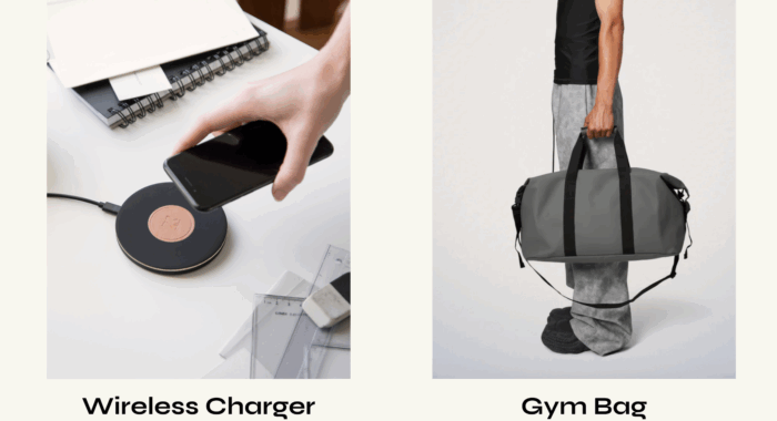 wireless charger and gym bag